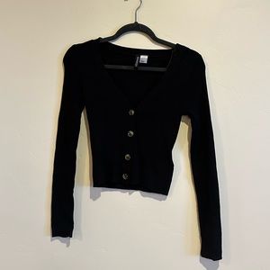 H&M Ribbed Button Front Top